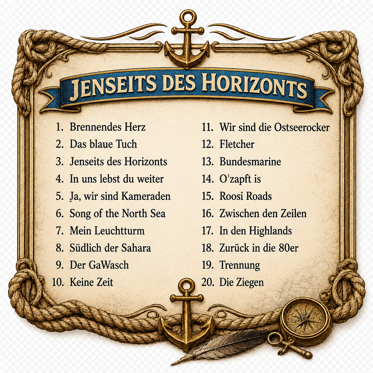 Titelliste Jenseits des Horizonts